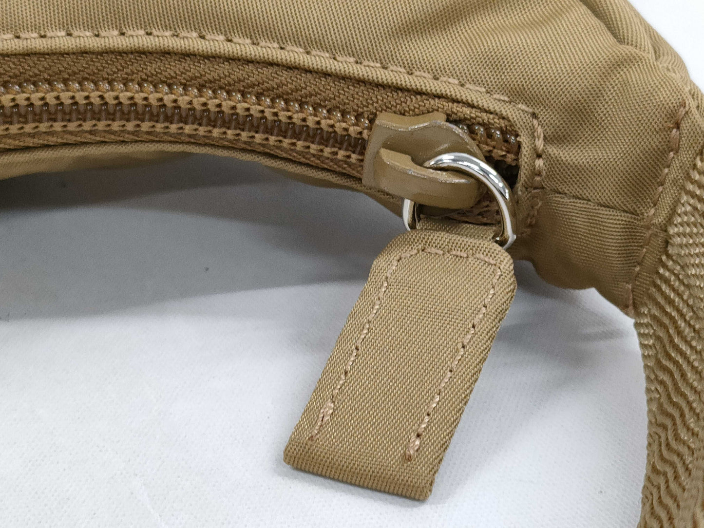 PRADA Nylon Accessory Pouch Beige Handbag
