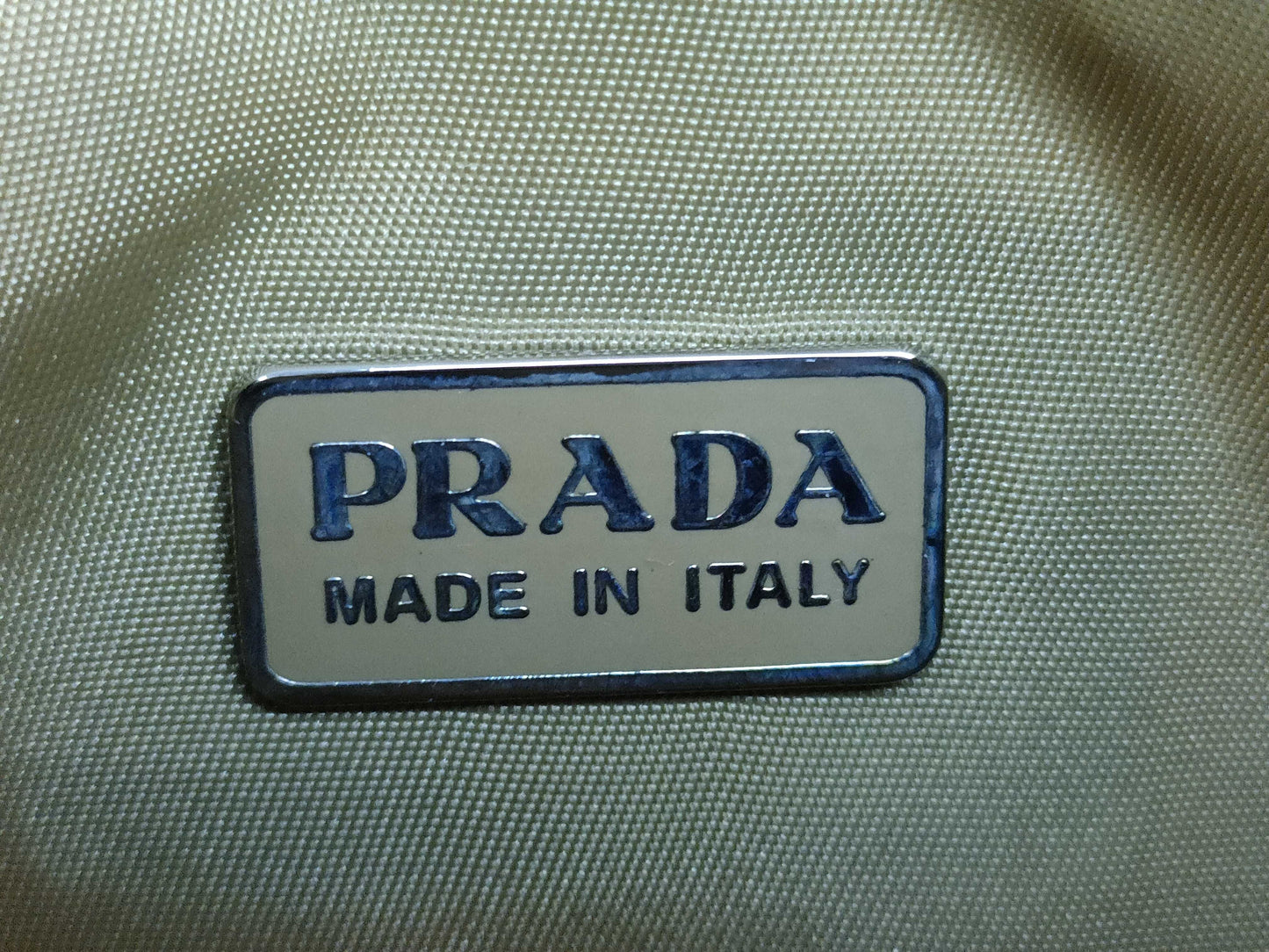 PRADA Nylon Accessory Pouch Beige Handbag