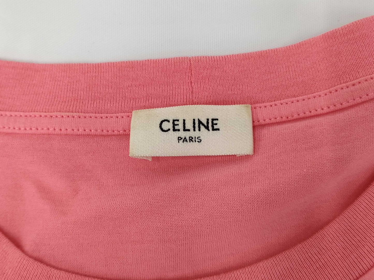 CELINE Logo Print T-Shirt, Eddie Style, Pink/2X68167671Q Tops