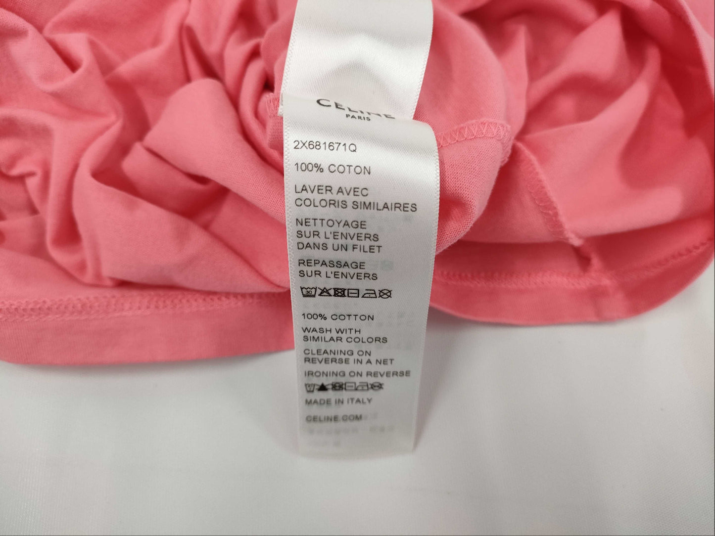 CELINE Logo Print T-Shirt, Eddie Style, Pink/2X68167671Q Tops