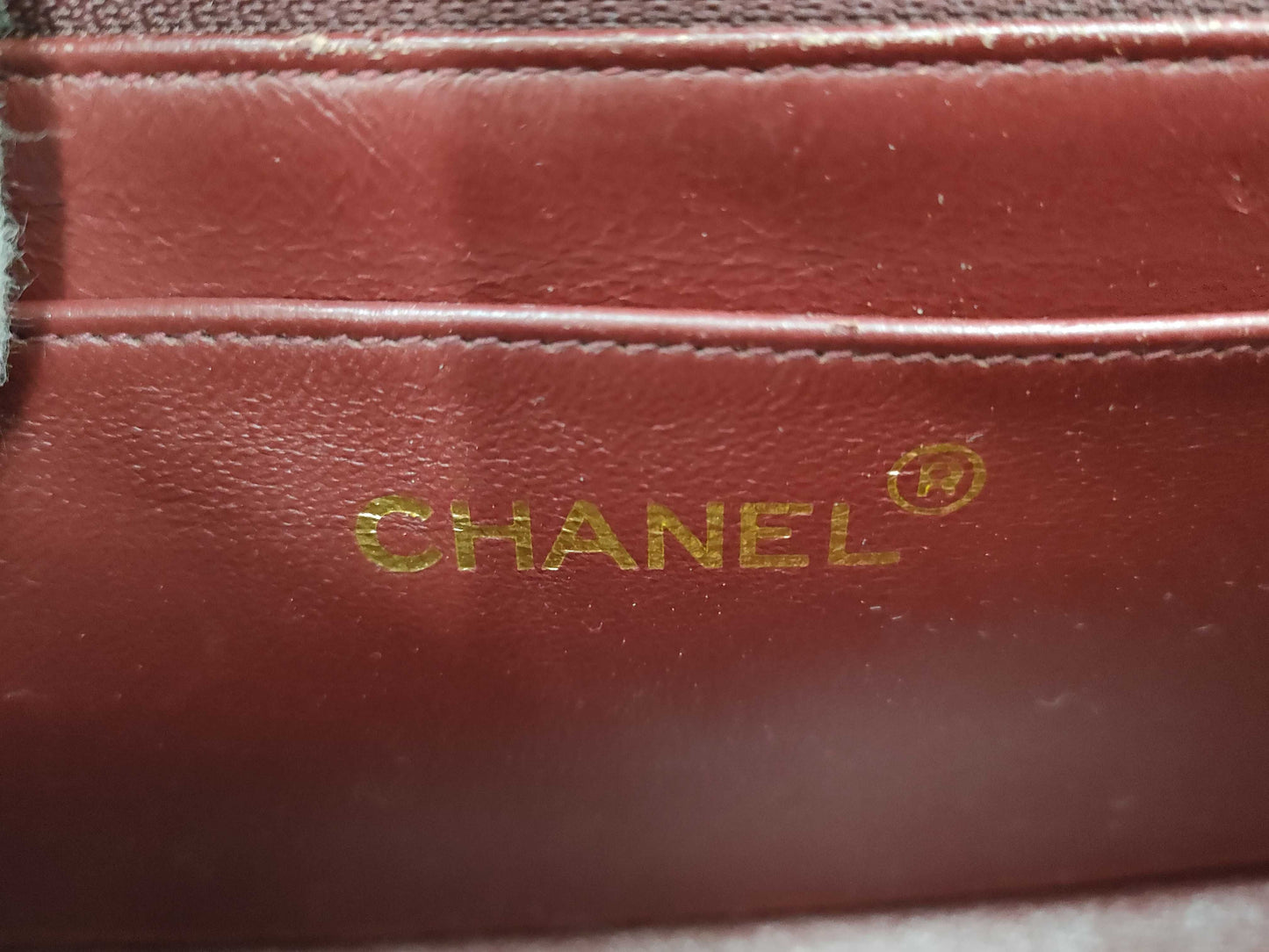 CHANEL Lambskin V-Stitch V-Flap Shoulder Bag