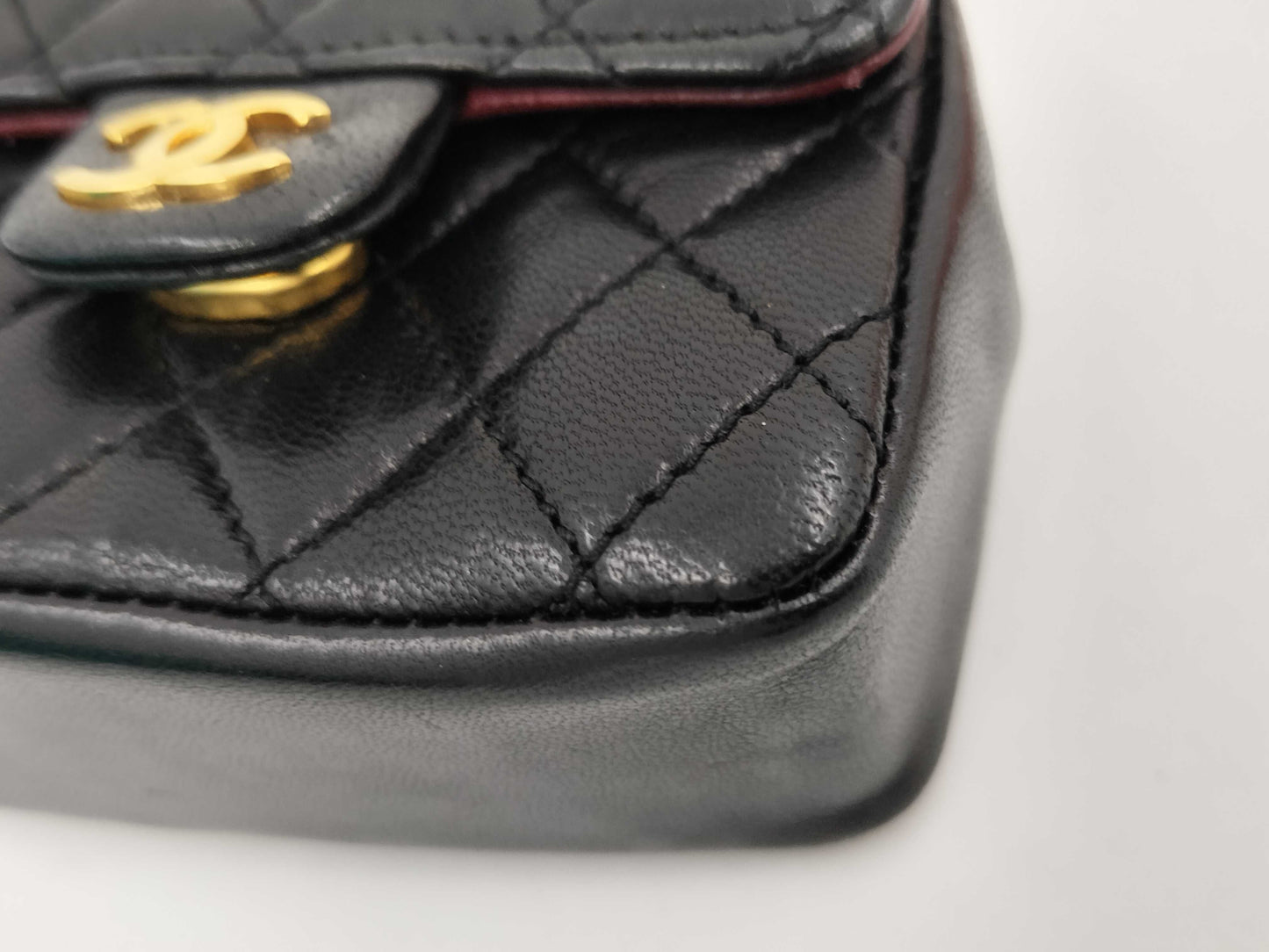 CHANEL Lambskin Mini Matelasse Shoulder Bag with Chain Belt