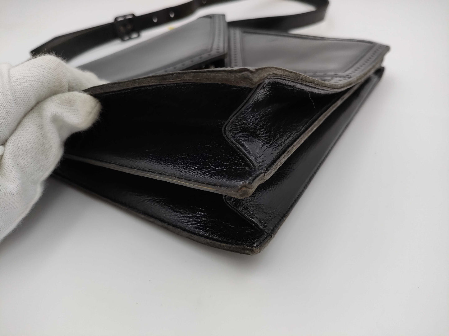 Yves Saint Laurent Vintage 2-Way Y-Stitch Leather Shoulder Bag