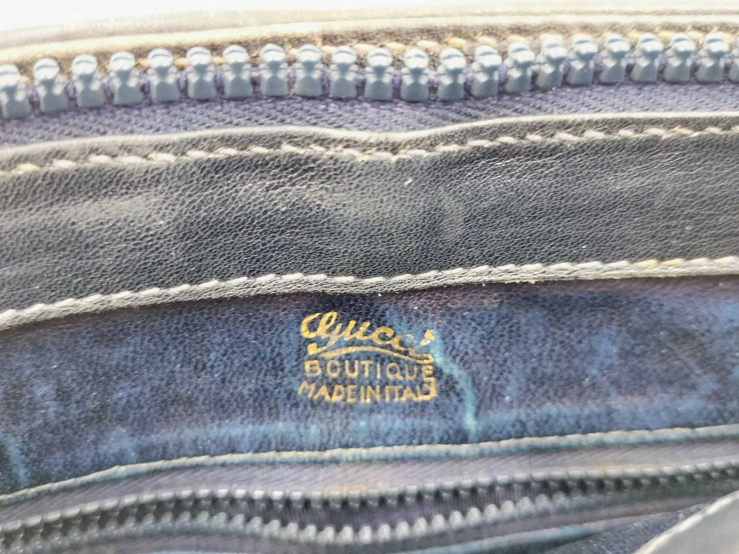 GUCCI GG Canvas Sherry Line Handbag, Old Gucci Handbag with Large Stain
