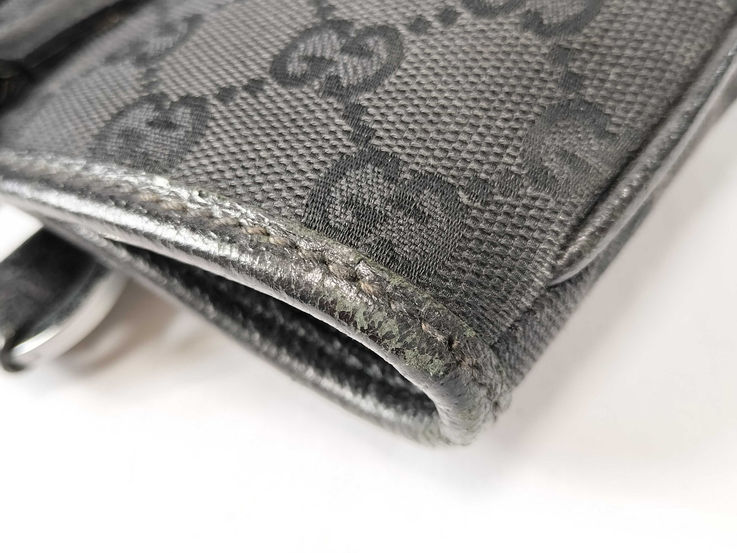 GUCCI Canvas x Leather/Black Handbag