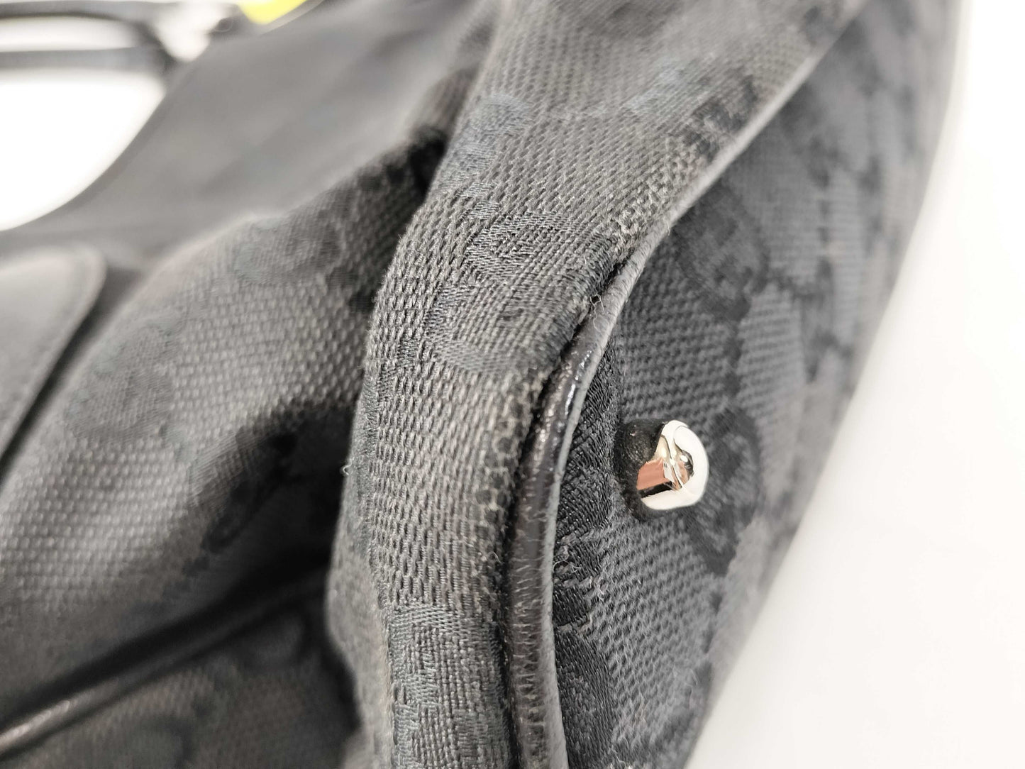 GUCCI Canvas x Leather/Black Handbag
