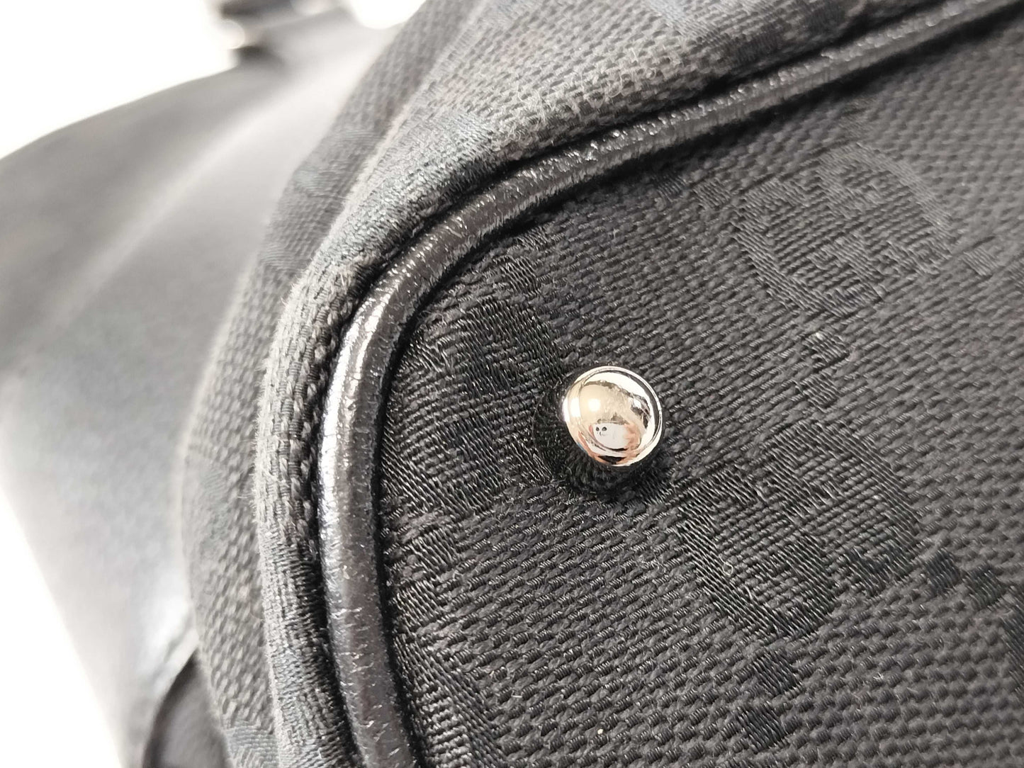 GUCCI Canvas x Leather/Black Handbag