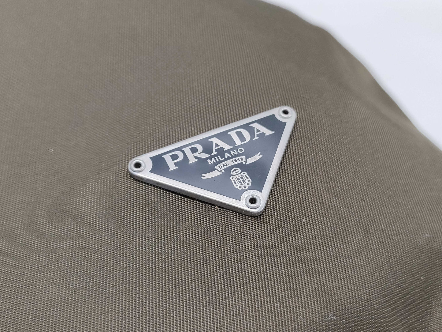 PRADA Nylon Pouch Khaki MV369 Pouch