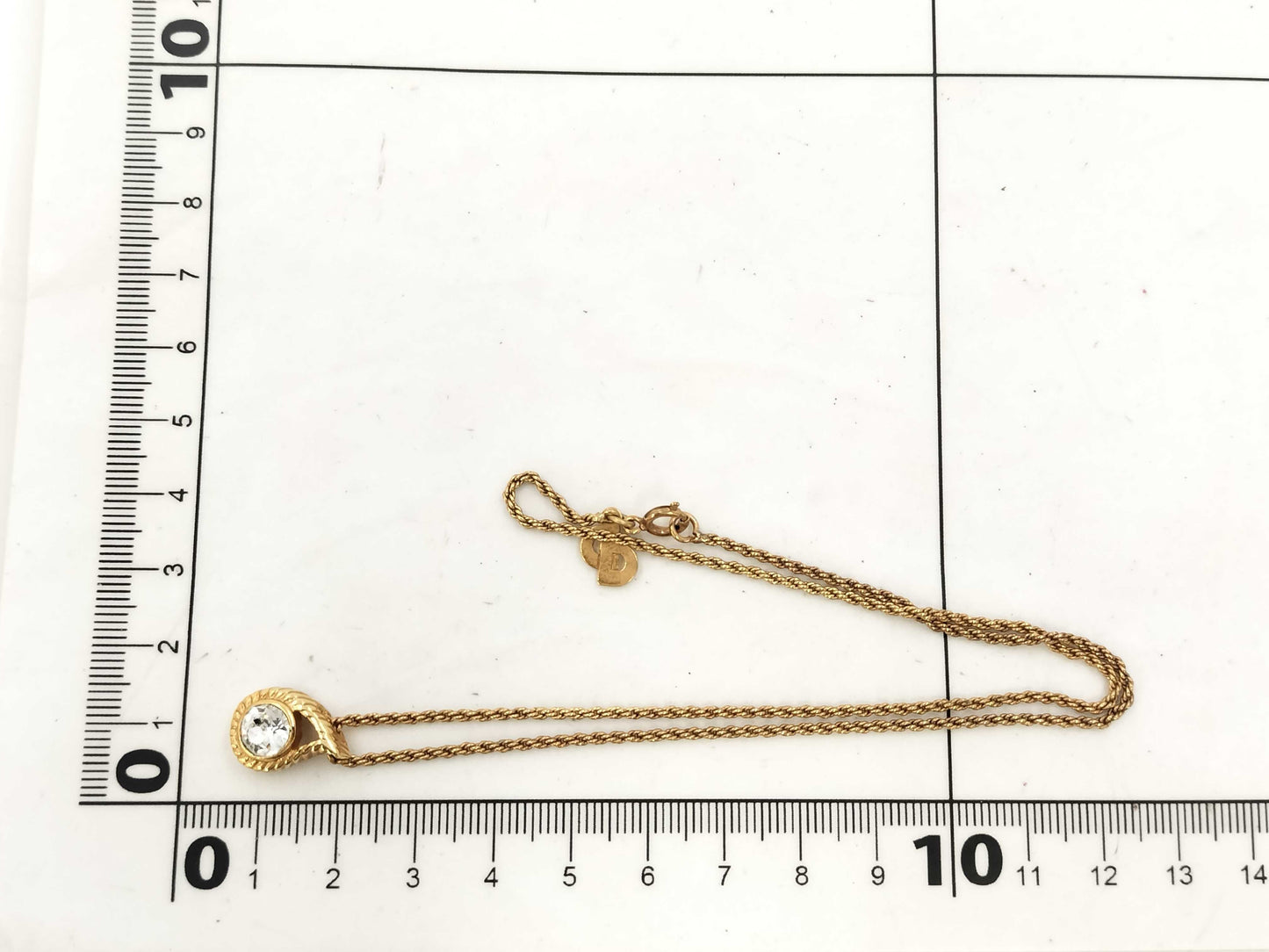 Dior Single Stone Gold Necklace