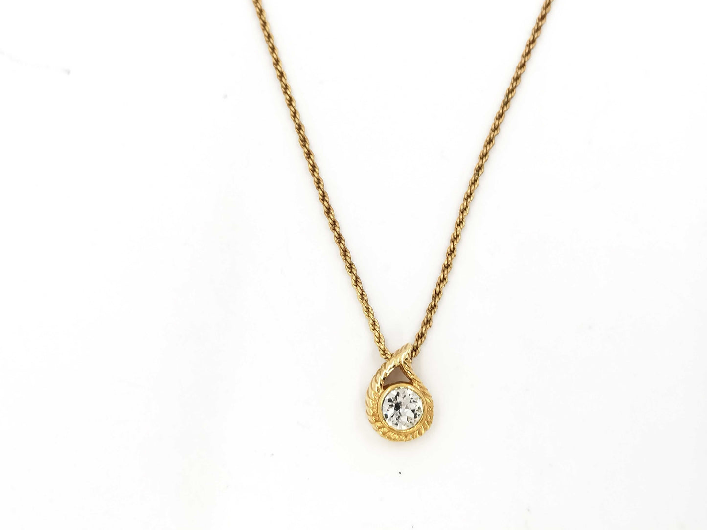 Dior Single Stone Gold Necklace