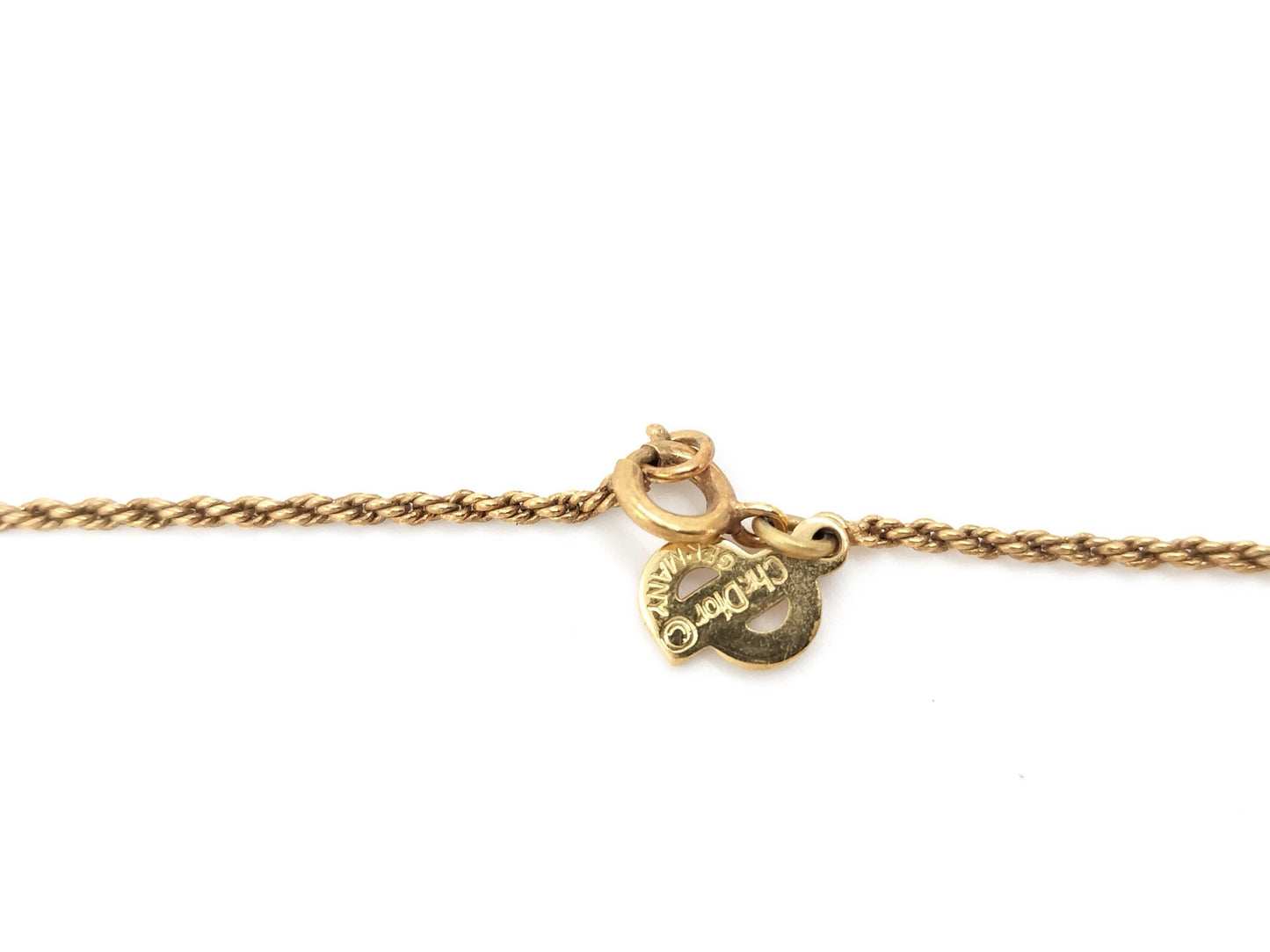 Dior Single Stone Gold Necklace