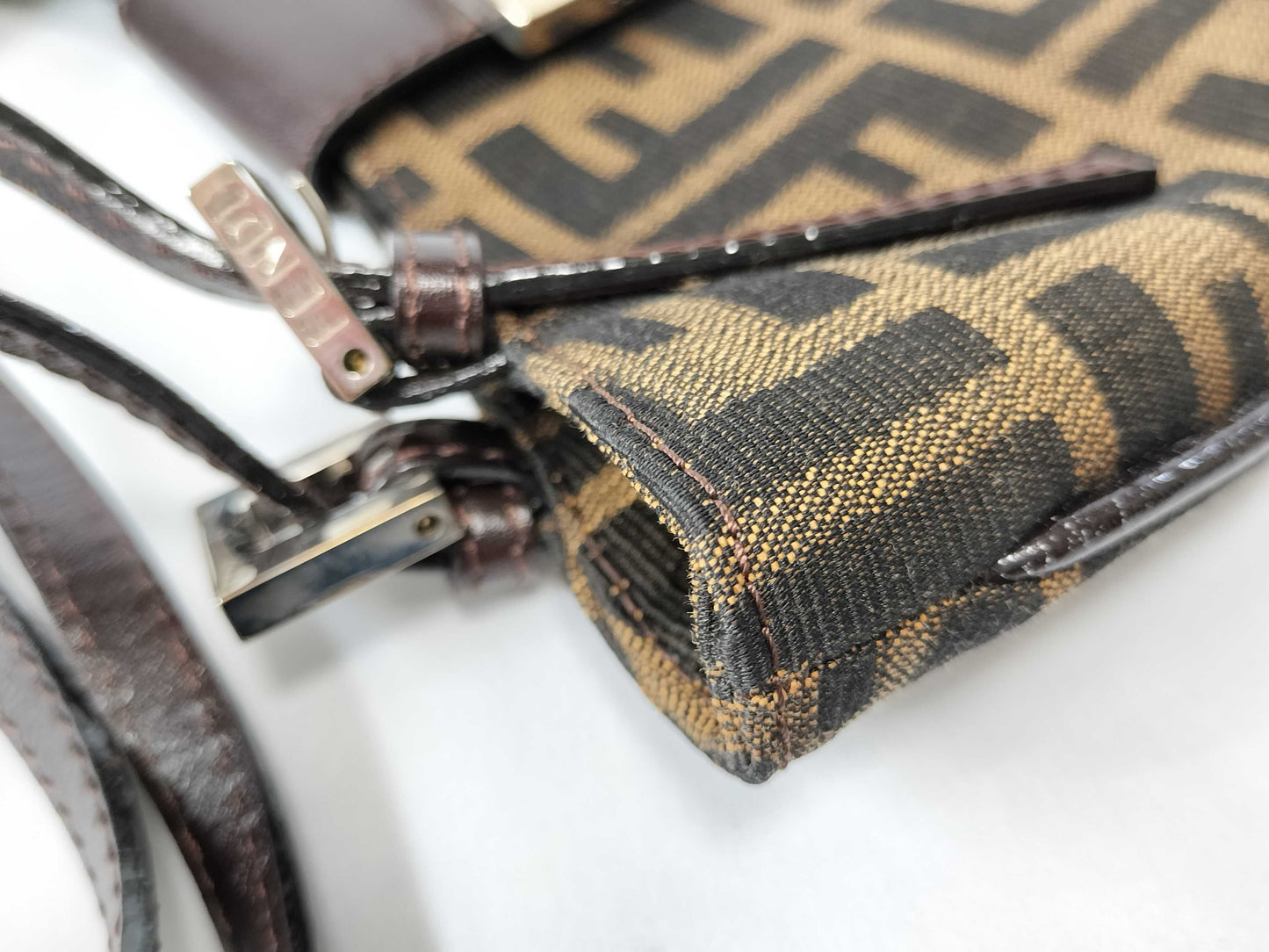 FENDI Zucca Mamma Half Moon Tote Handbag