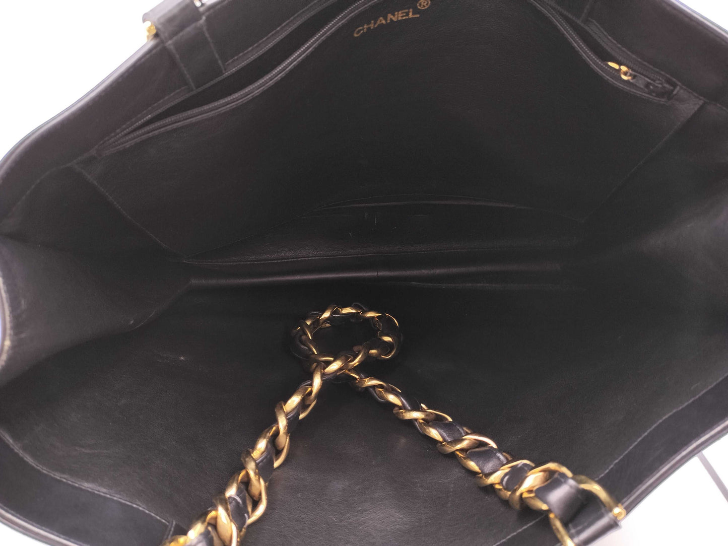 CHANEL 3723063 Lambskin Large Coco Mark Chain Shoulder Tote Bag