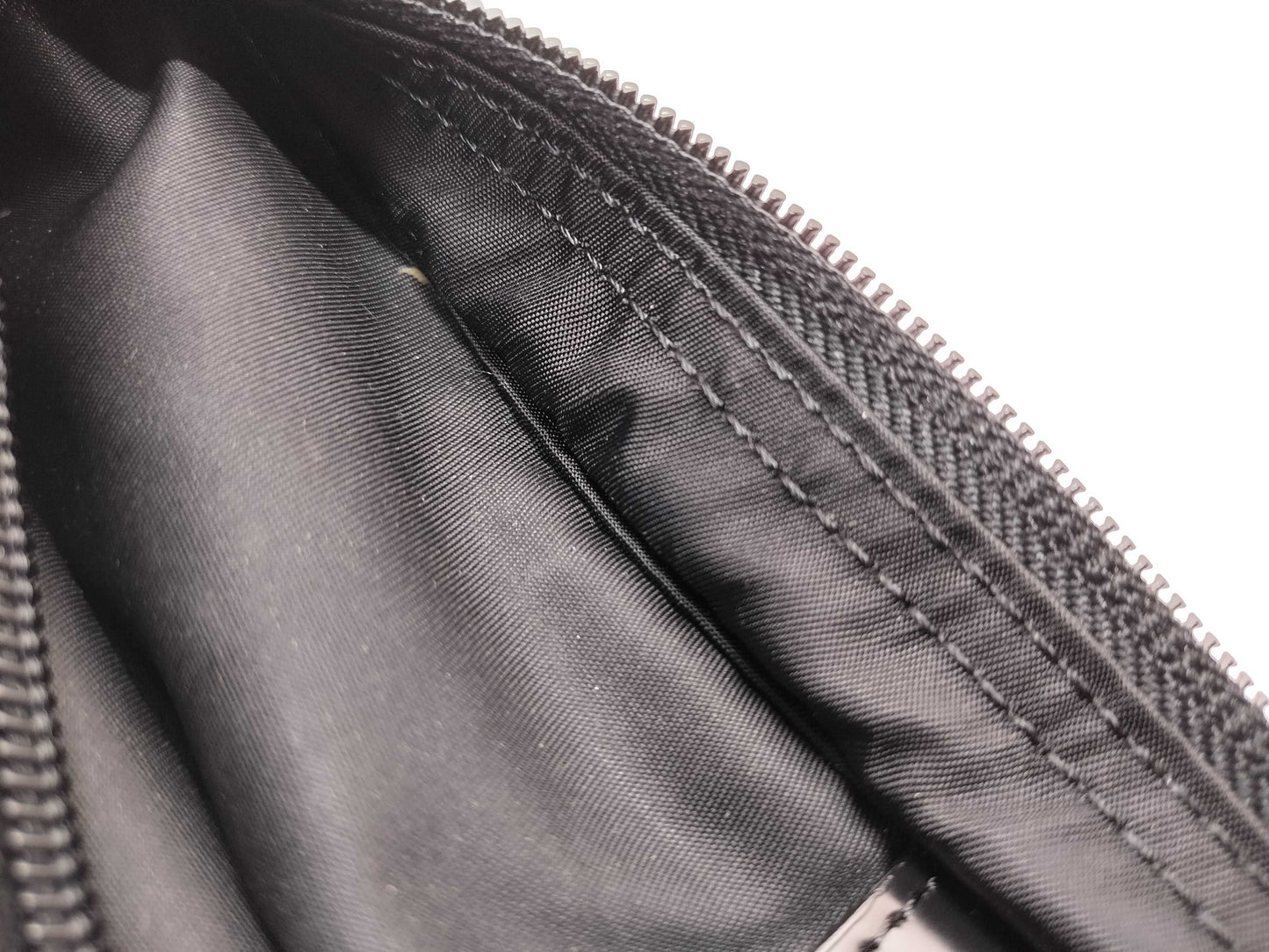 PRADA Nylon Triangle Logo Plate Shoulder Bag
