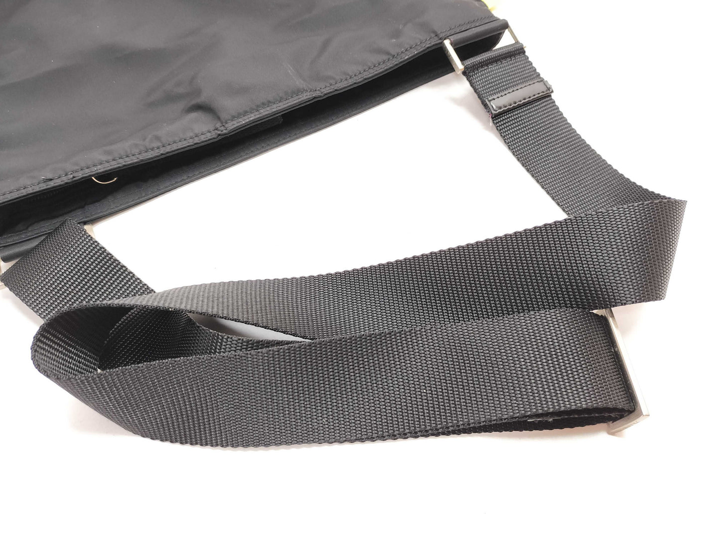 PRADA Nylon Triangle Logo Plate Shoulder Bag