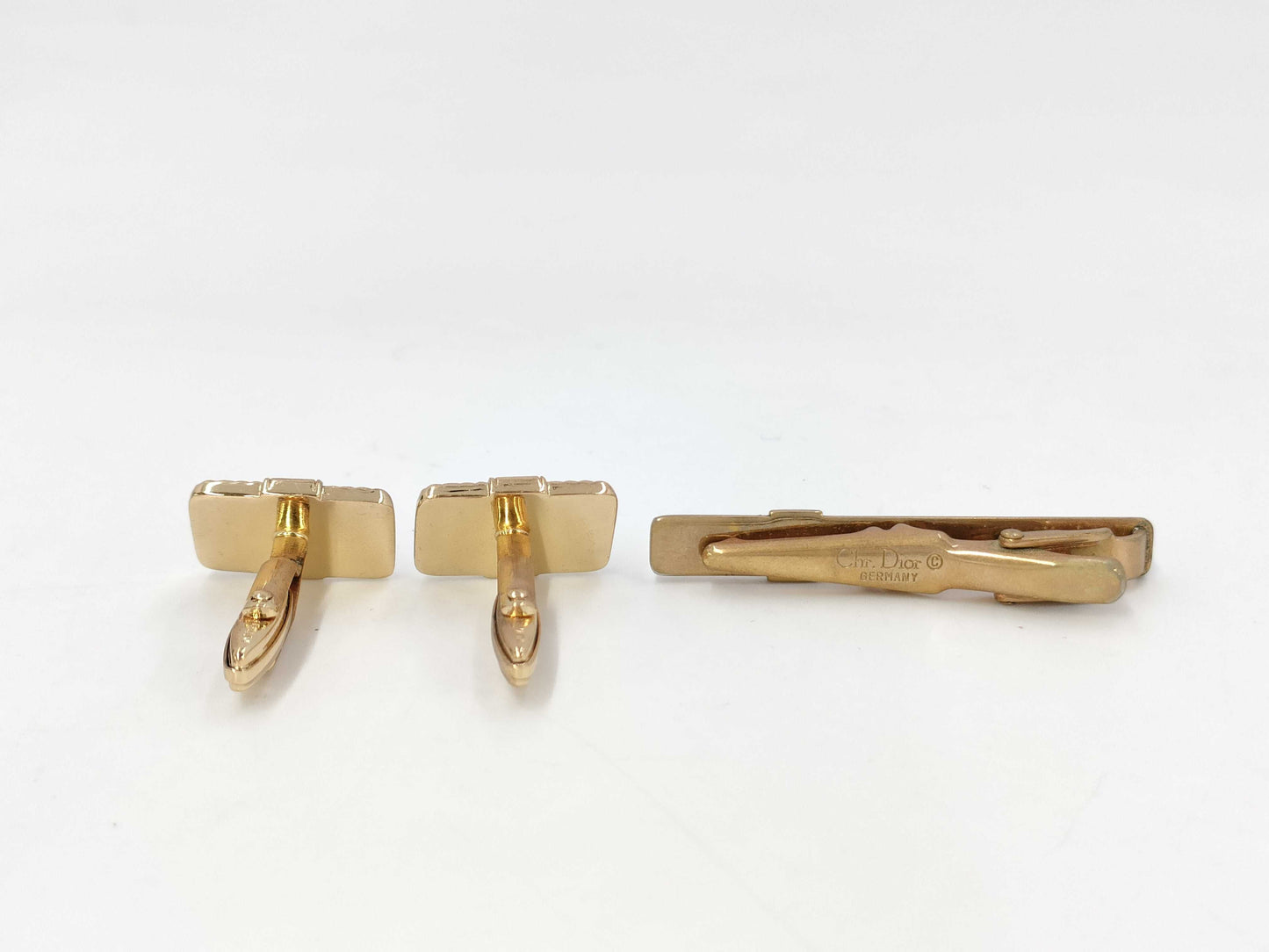 Dior Gold Logo Tie Pin Cufflinks Set Other Accessories