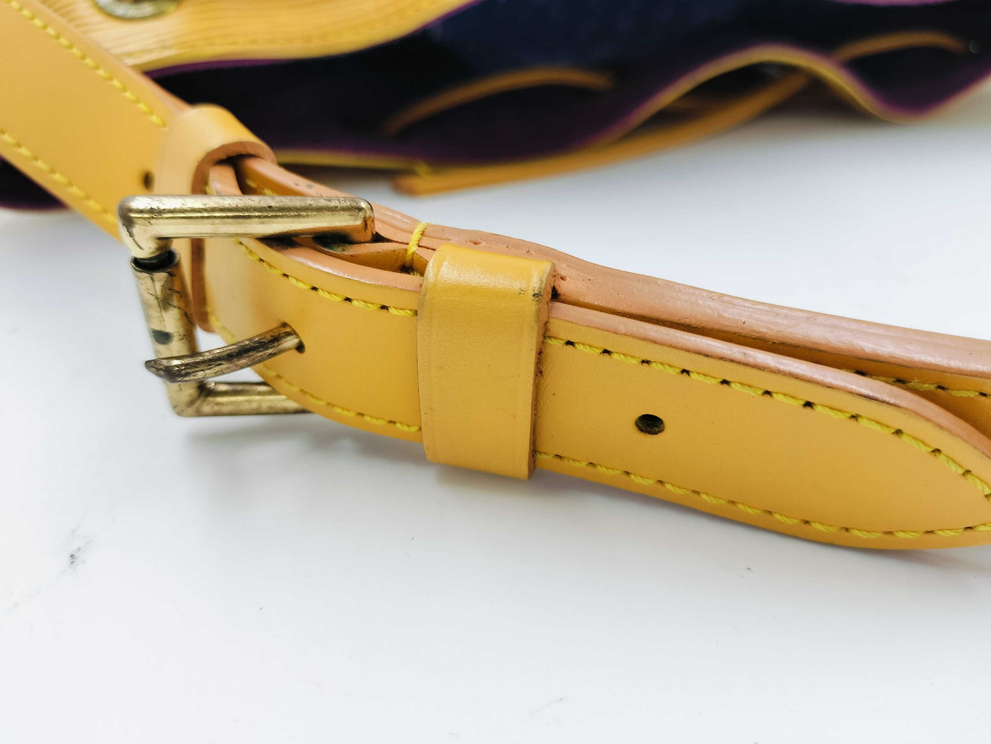 LOUIS VUITTON Epi Petit Noe Yellow Handbag