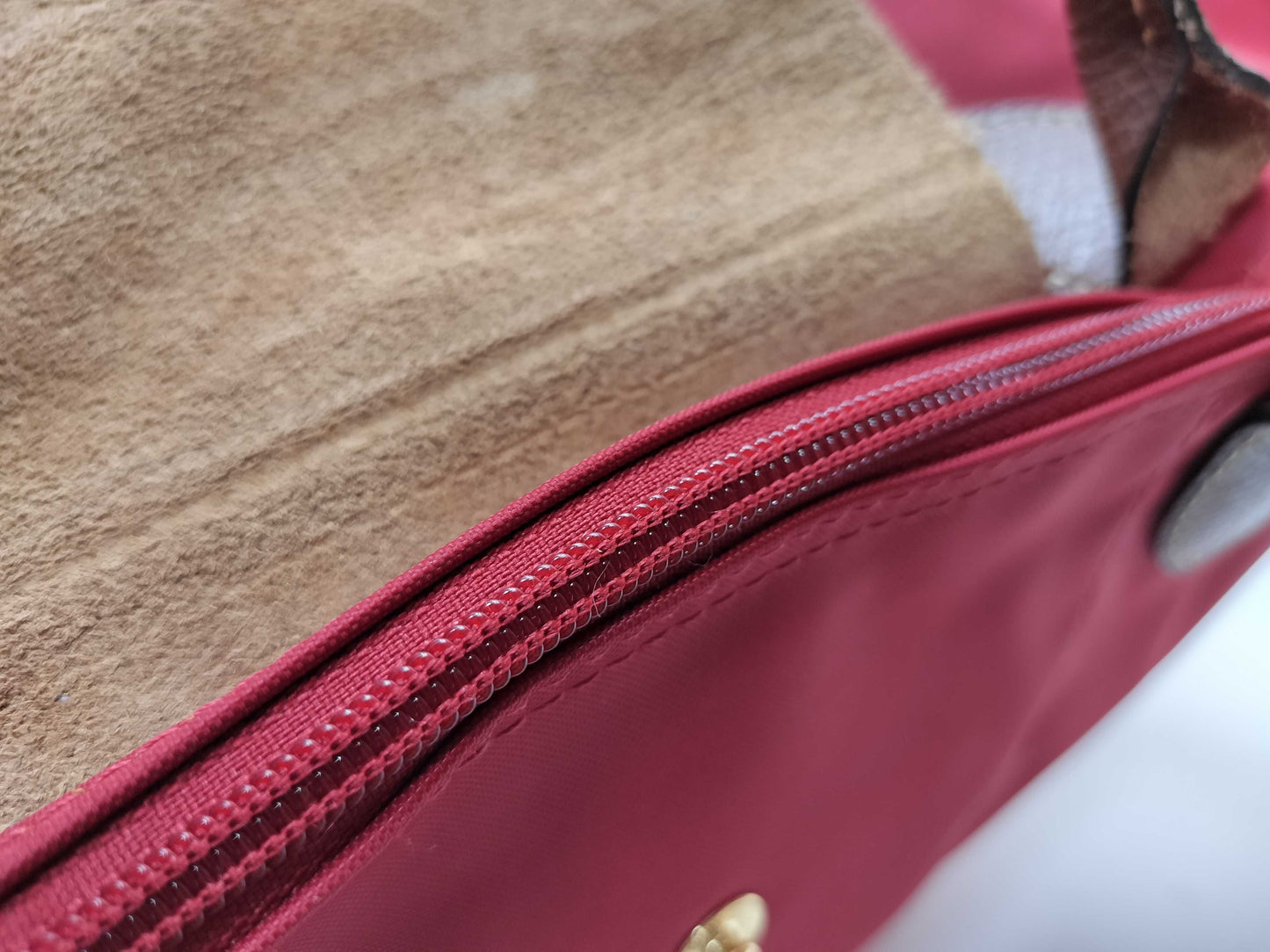 LONG CHAMP Pliage M Red Tote Bag