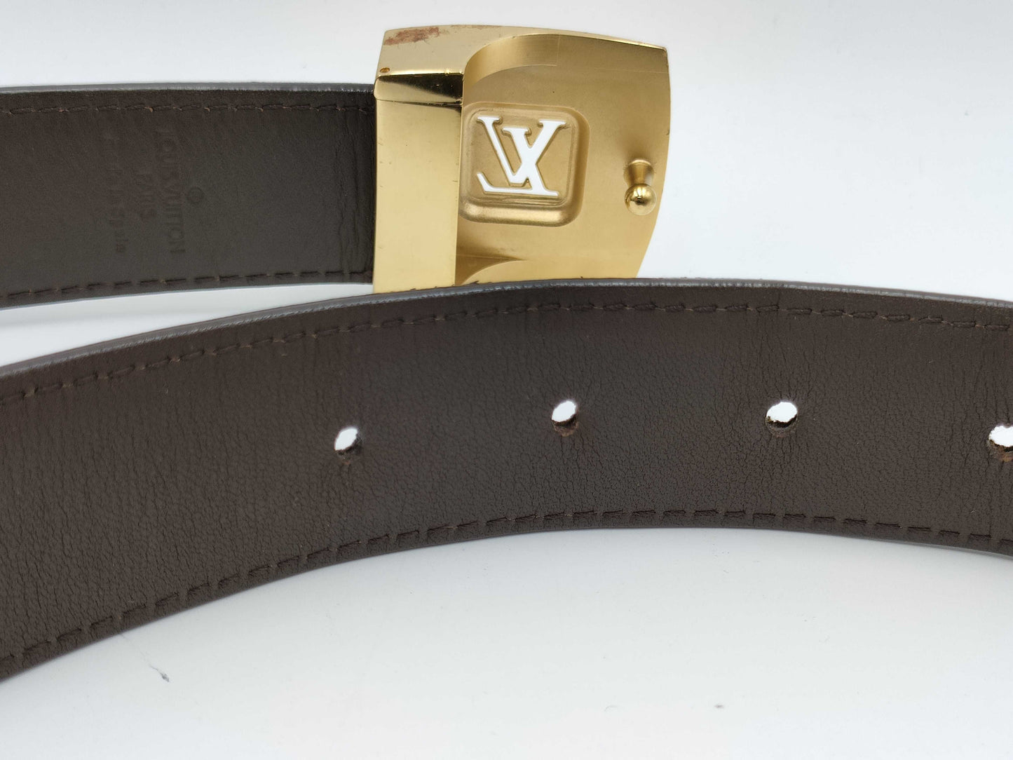 LOUIS VUITTON Monogram Santur LV Cut Belt