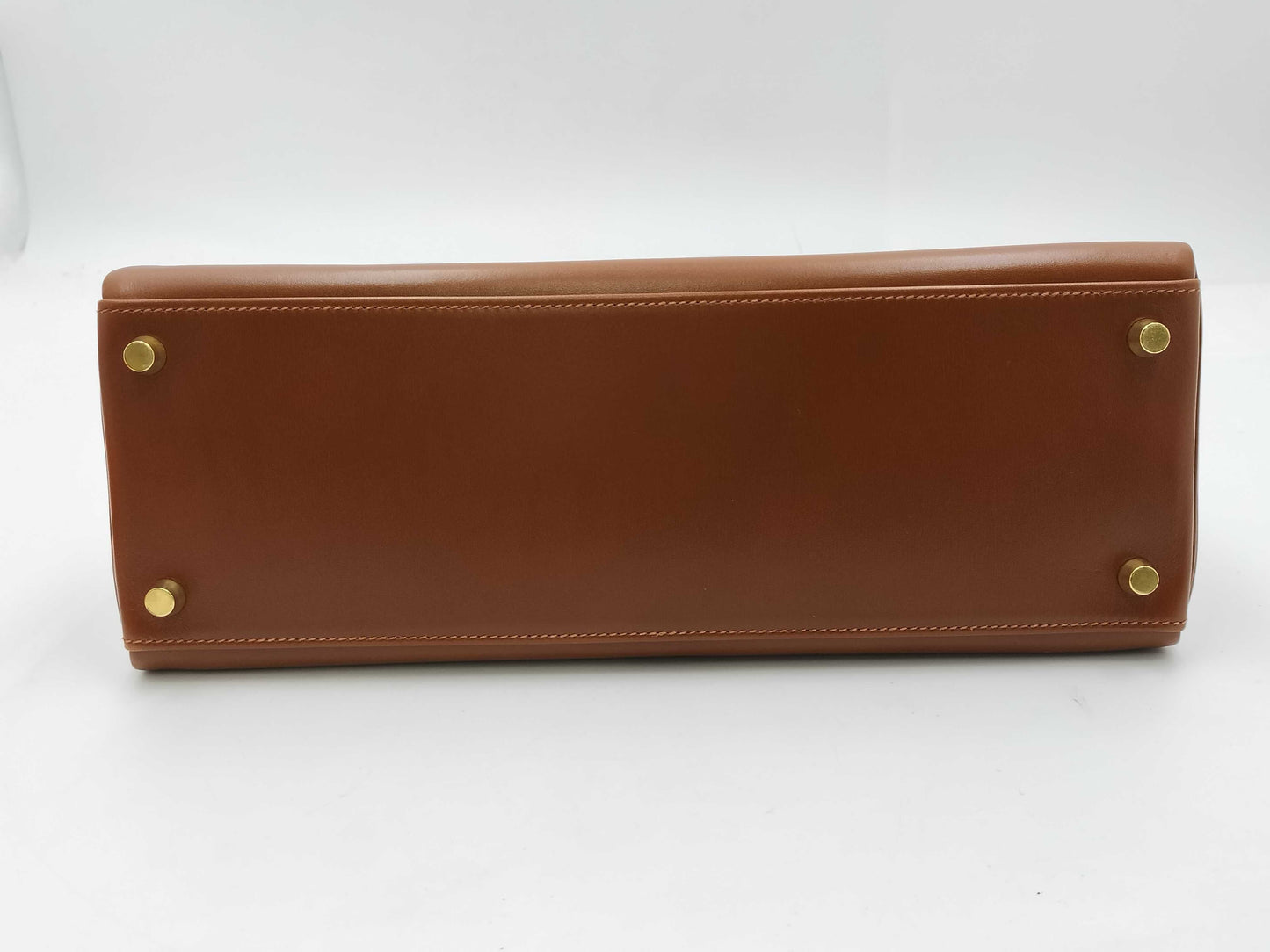 HERMES Kelly 32 Box Calf Leather Brown with Gold Hardware □G Handbag