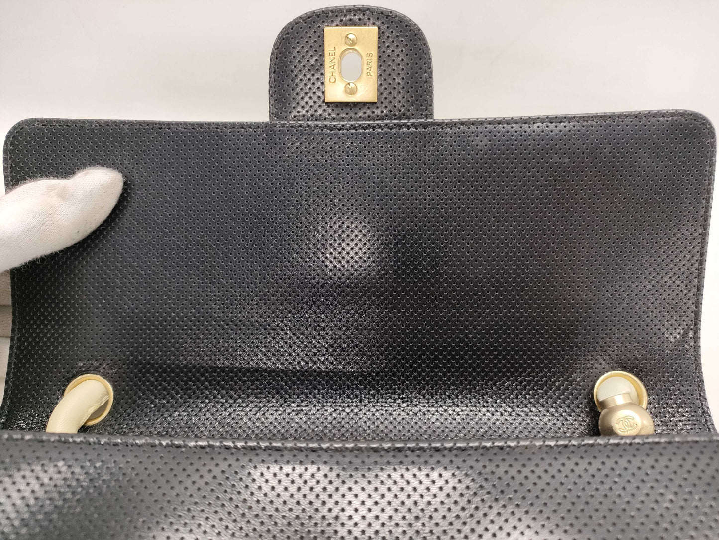 CHANEL Perforated Coco Turnlock One-Shoulder Shoulder Bag