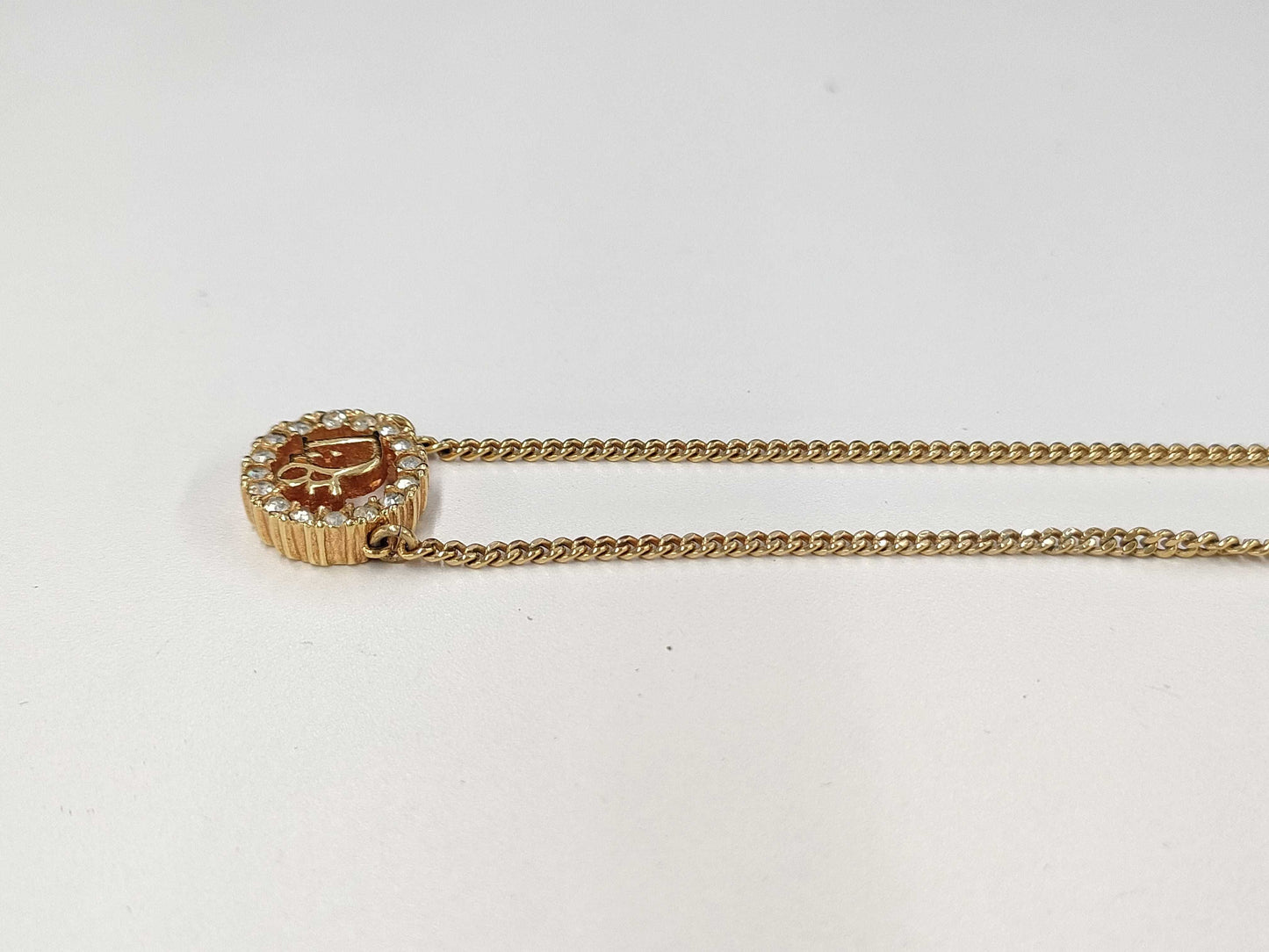 Dior Circle Stone Logo Necklace