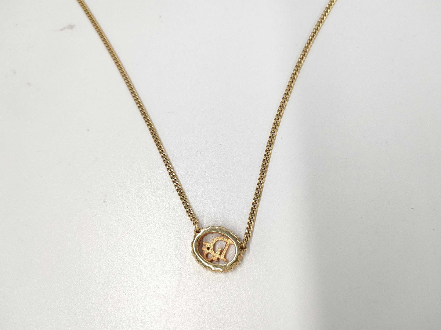Dior Circle Stone Logo Necklace