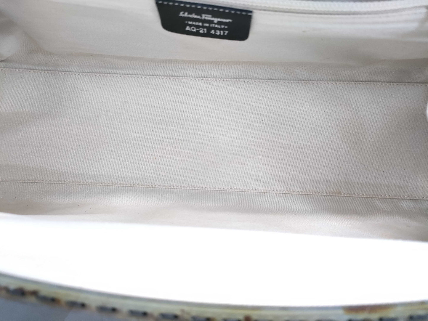 Salvatore Ferragamo Gancini Canvas and Leather Handbag