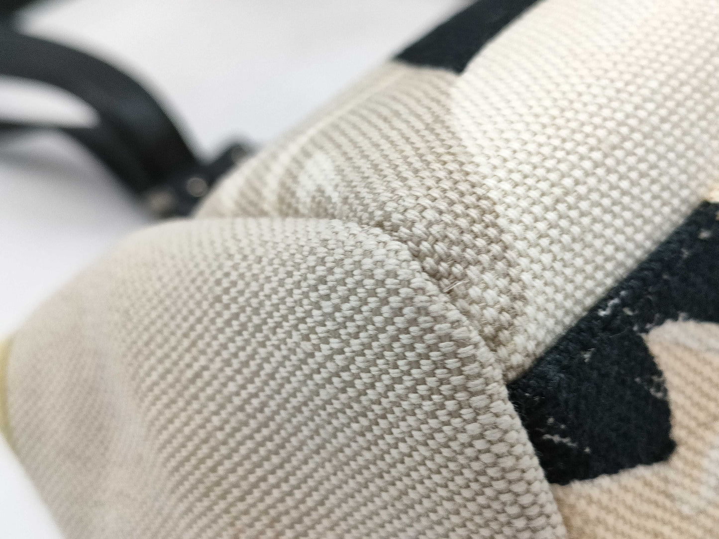 Salvatore Ferragamo Gancini Canvas and Leather Handbag