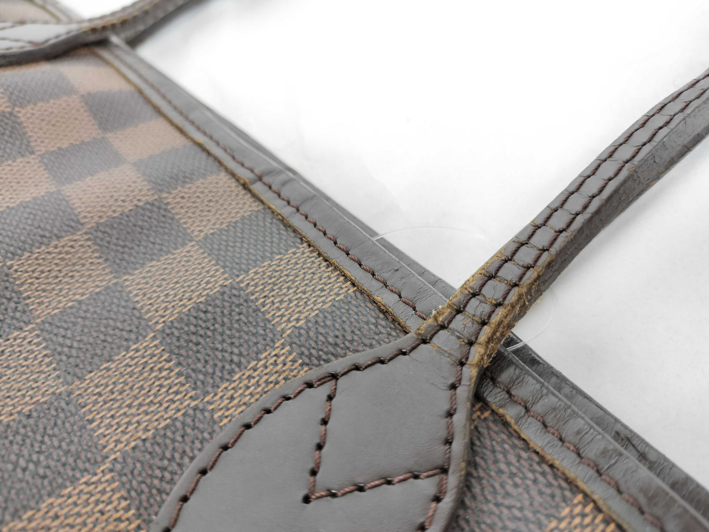 LOUIS VUITTON AR0058 Damier N51105 Neverfull MM Old Model Tote Bag