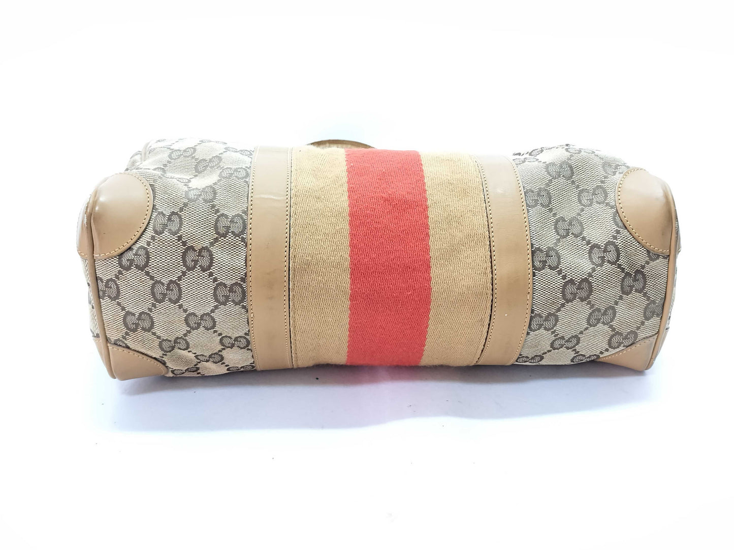 GUCCI GG Canvas 001-0851 002122 Boston Bag with Detached Zipper Top