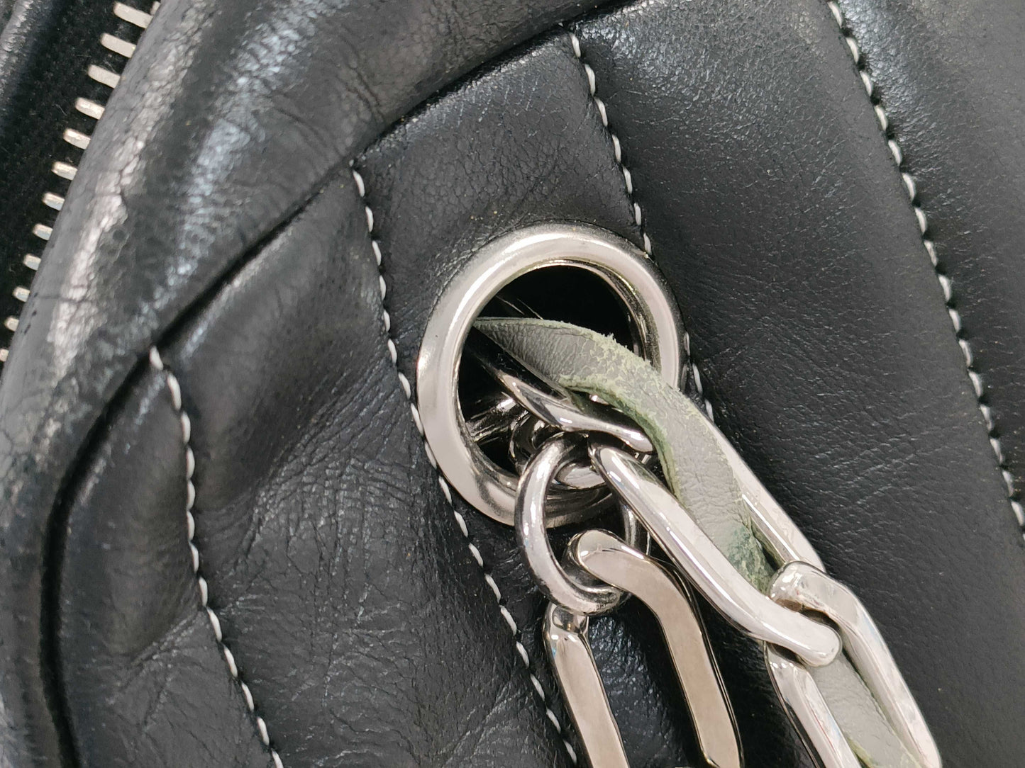 CHANEL Lambskin Mademoiselle Coco Charm Silver Tote Bag