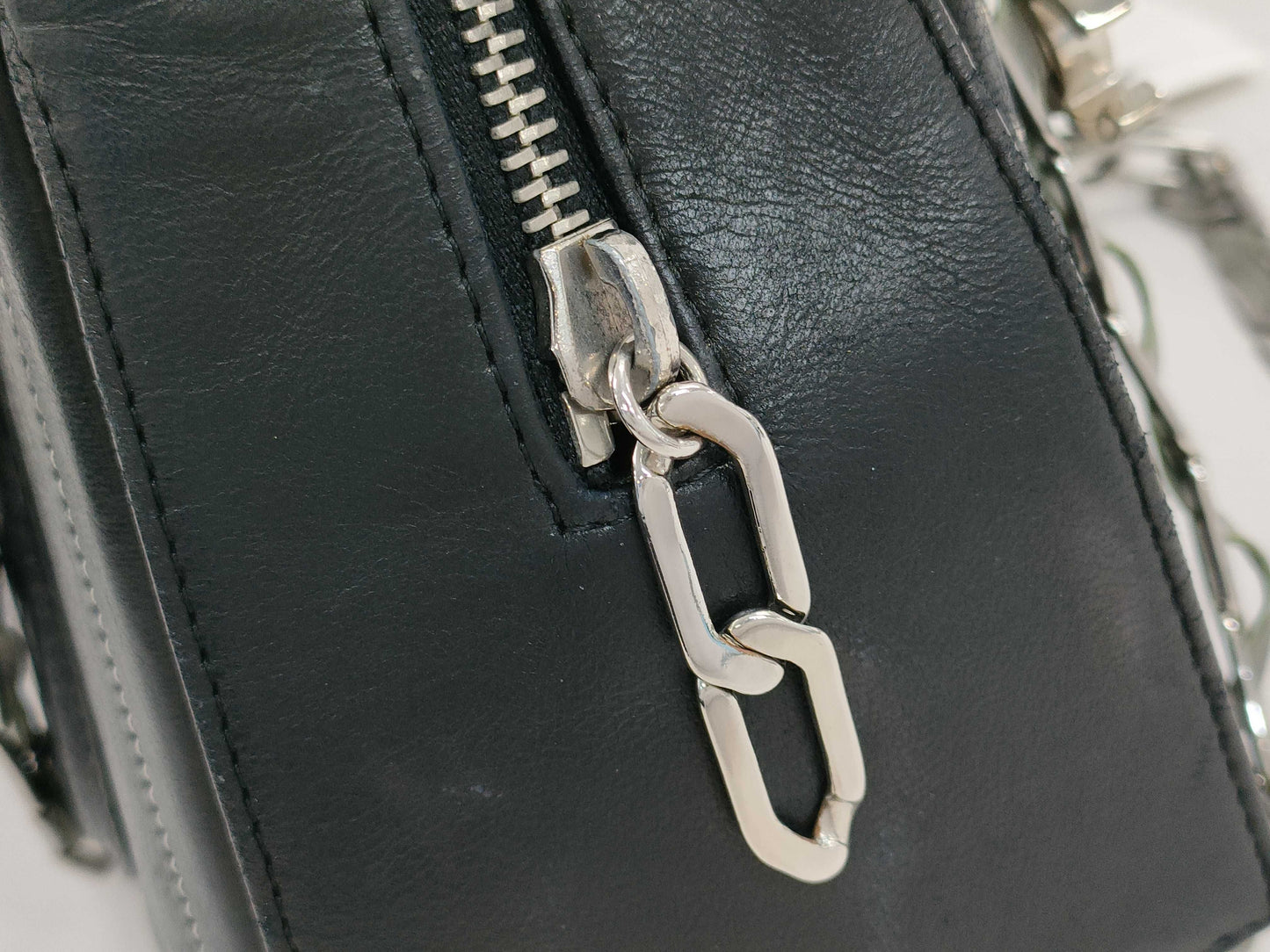 CHANEL Lambskin Mademoiselle Coco Charm Silver Tote Bag