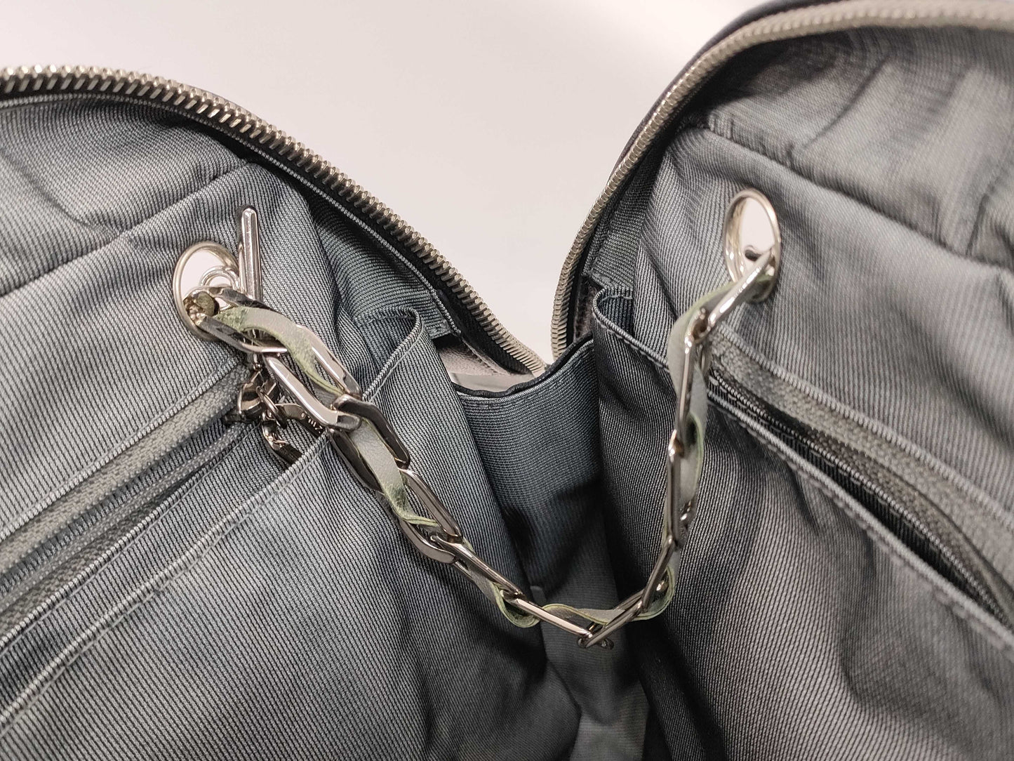 CHANEL Lambskin Mademoiselle Coco Charm Silver Tote Bag