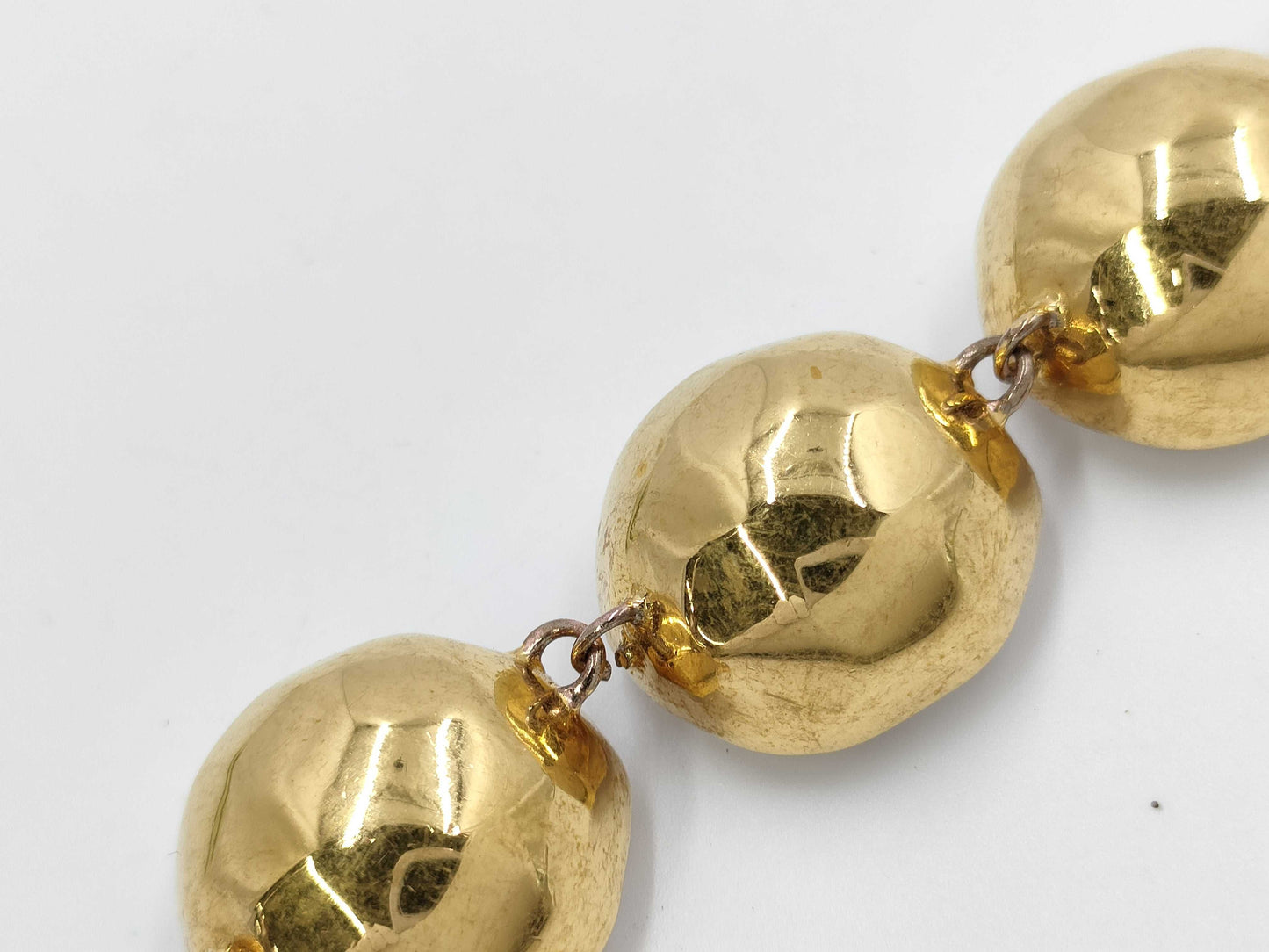 LOEWE Gold Bracelet with Rhinestones / T-Bar / One Ring Broken Bracelet/Bangle