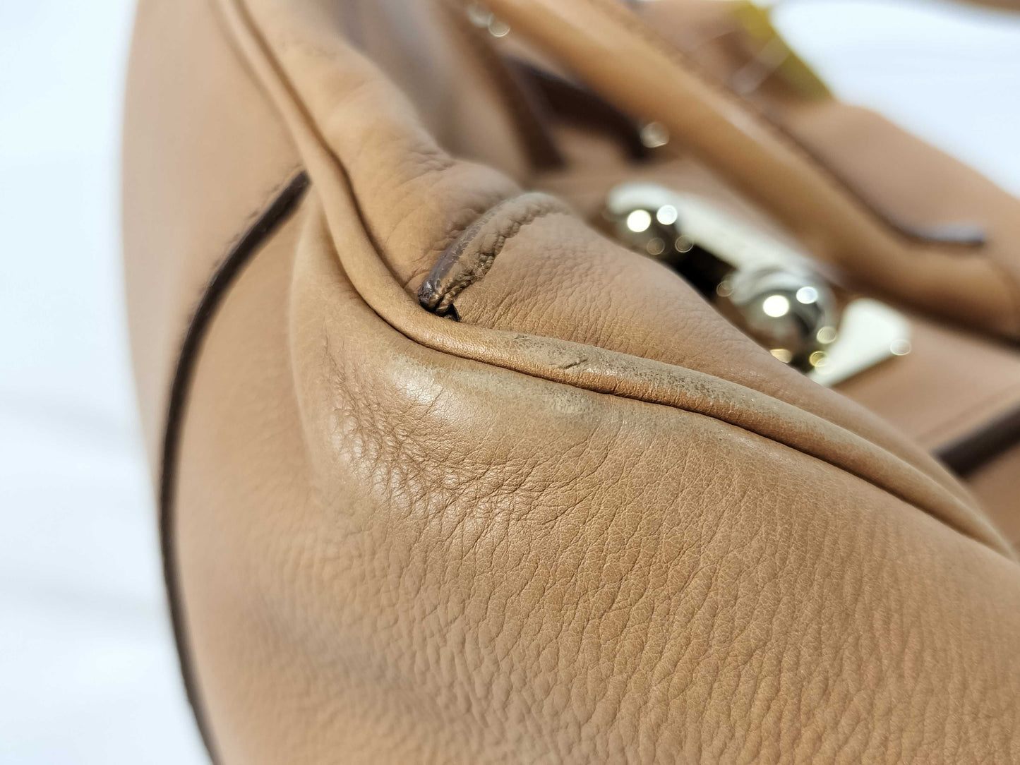CELINE Leather 2-Way Beige Handbag