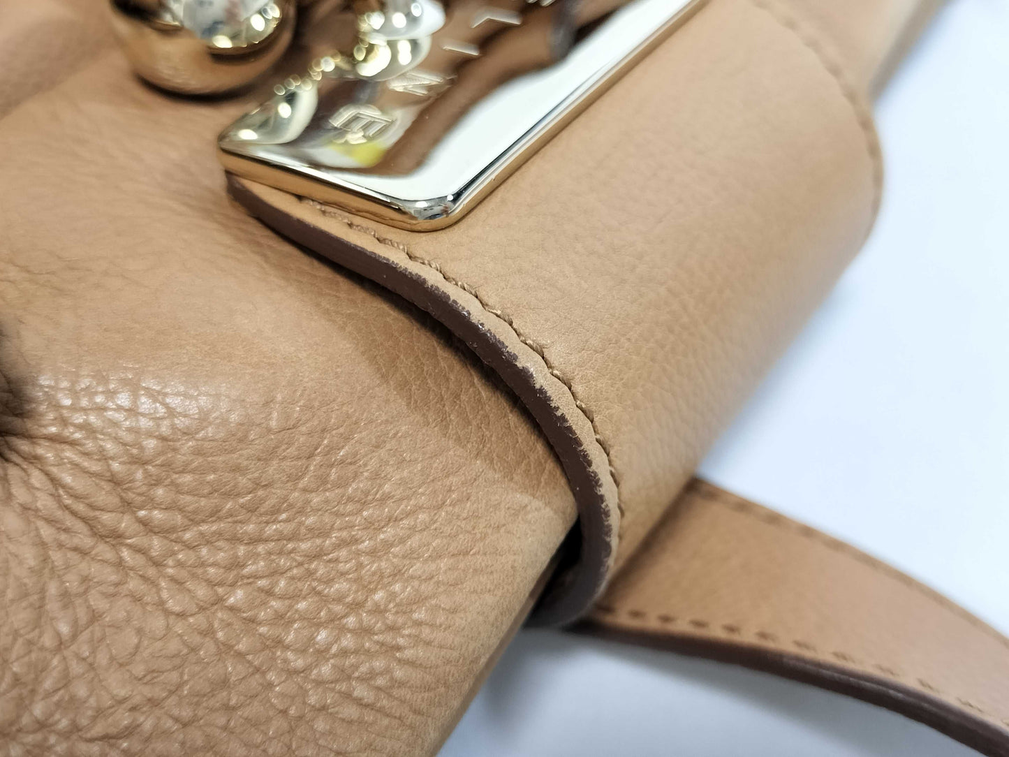 CELINE Leather 2-Way Beige Handbag