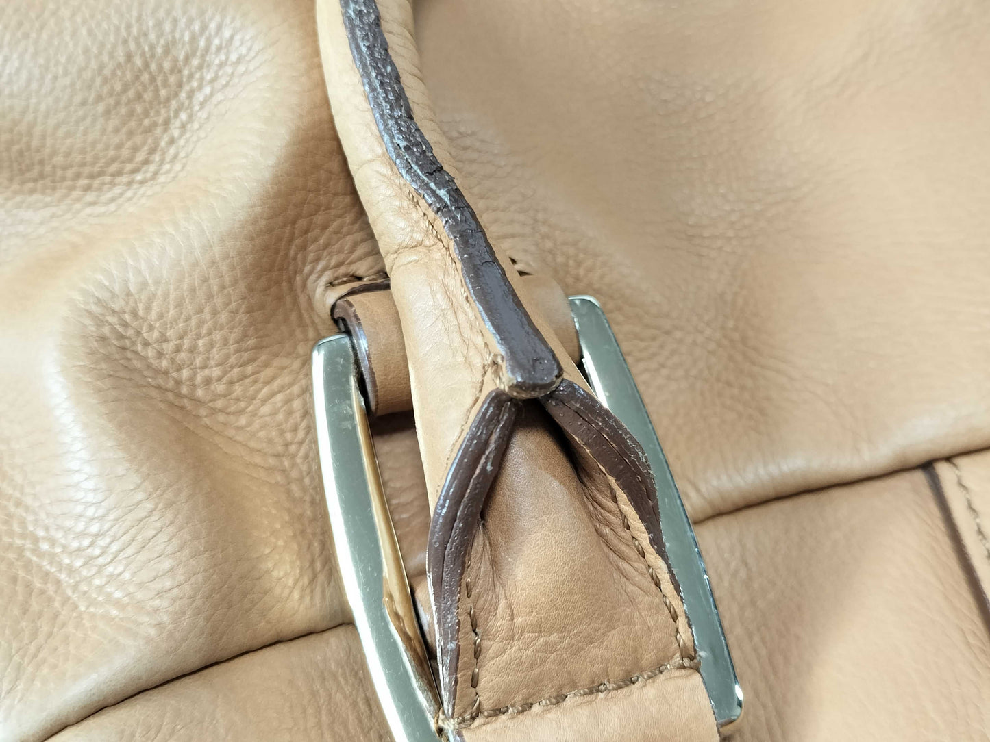 CELINE Leather 2-Way Beige Handbag