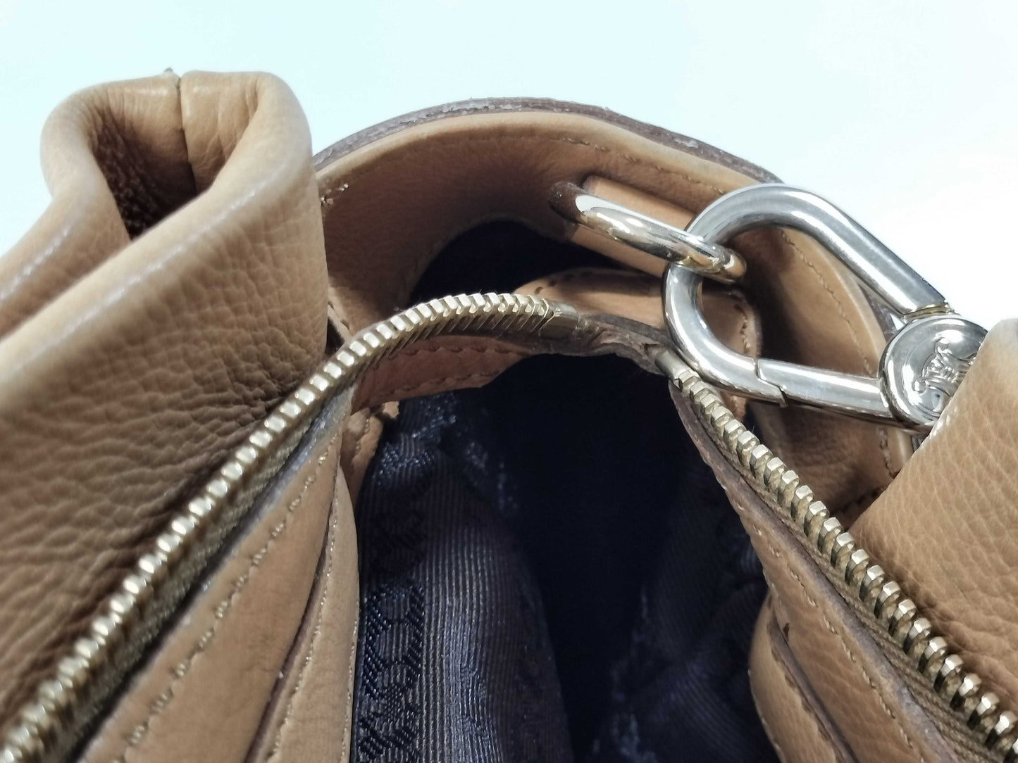 CELINE Leather 2-Way Beige Handbag