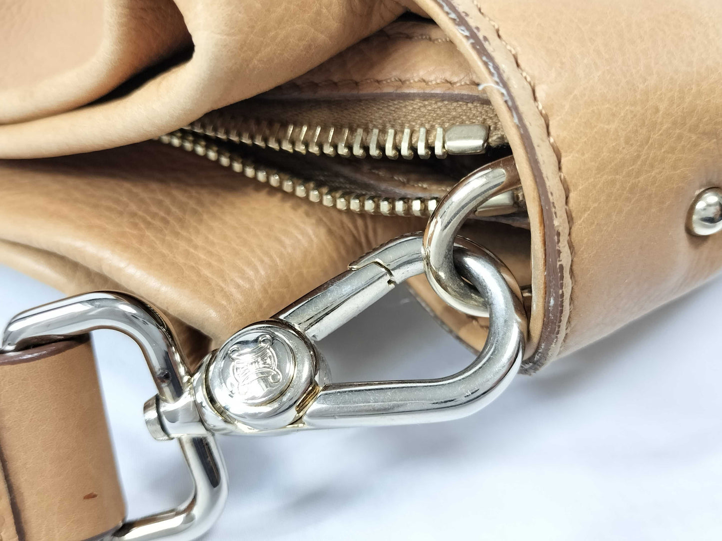CELINE Leather 2-Way Beige Handbag