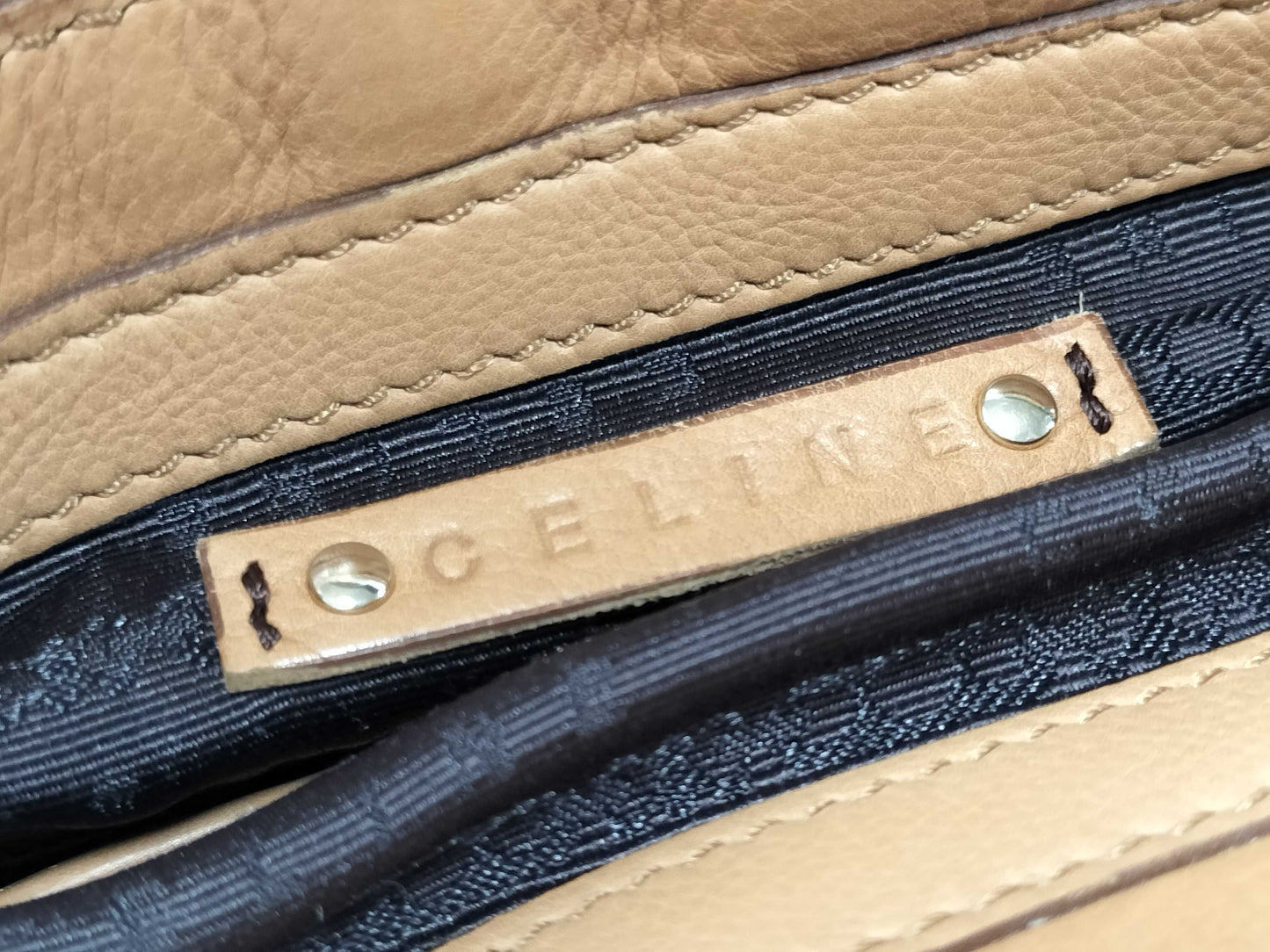 CELINE Leather 2-Way Beige Handbag
