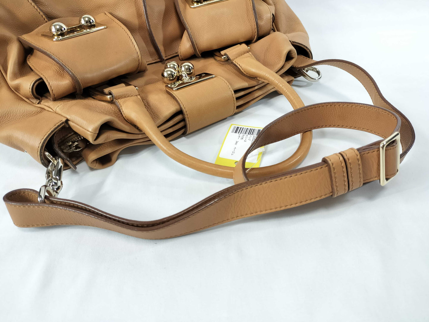 CELINE Leather 2-Way Beige Handbag