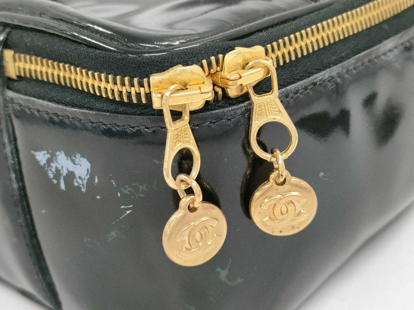 CHANEL Enamel Vanity Pouch Vanity Bag
