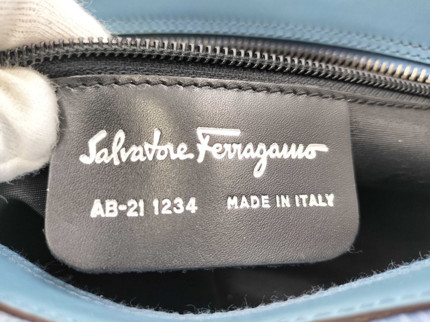 Salvatore Ferragamo Handbag/Python/Blue Handbag
