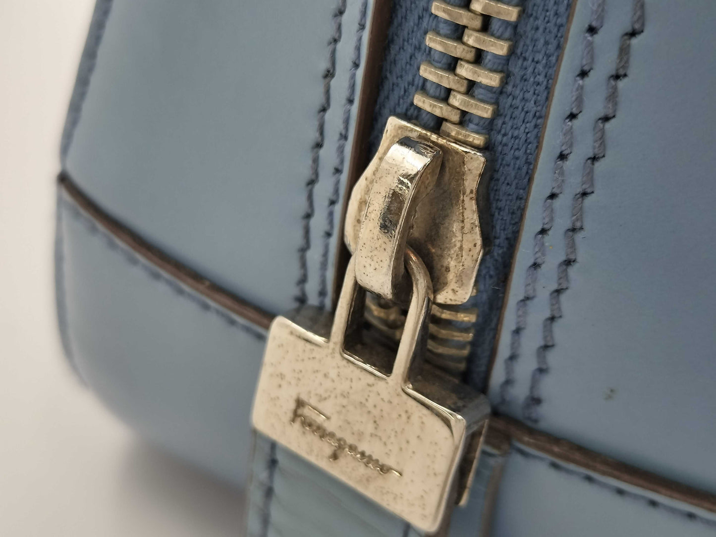 Salvatore Ferragamo Handbag/Python/Blue Handbag