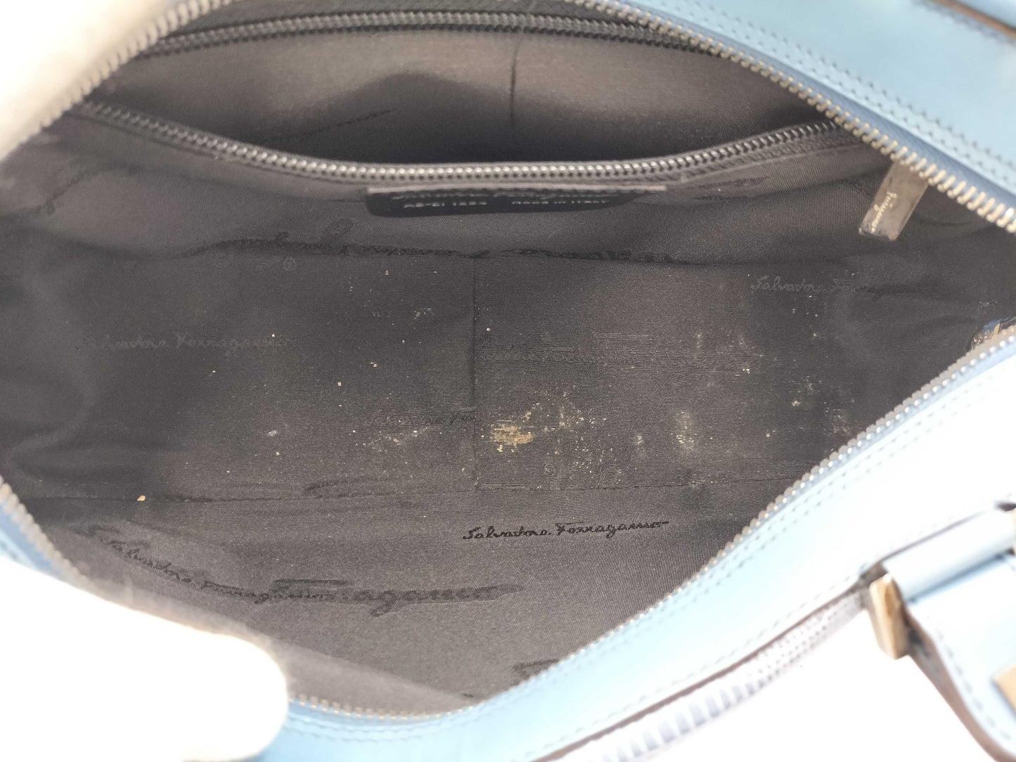 Salvatore Ferragamo Handbag/Python/Blue Handbag