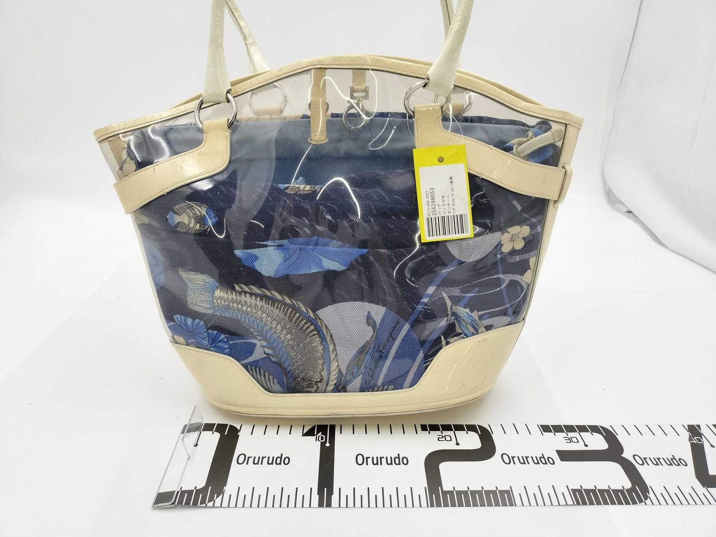 Salvatore Ferragamo Gancini Clear/Enamel Tote Bag with Gancini Hardware
