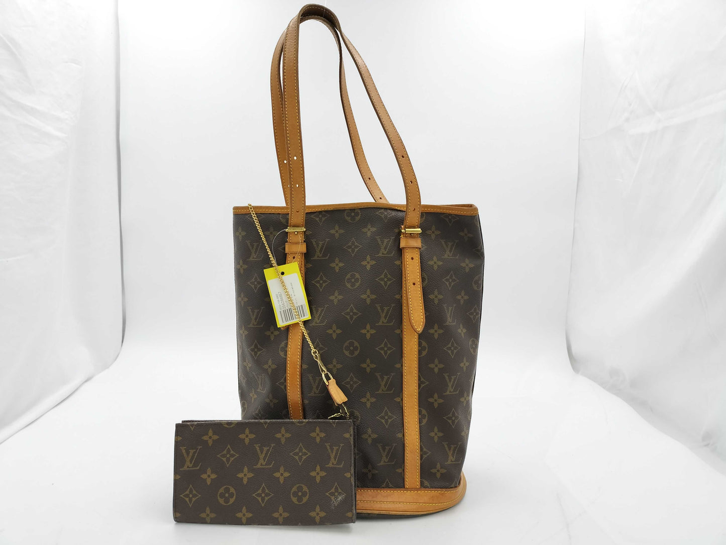 LOUIS VUITTON FL0081 Monogram Bucket Tote Bag with Pouch