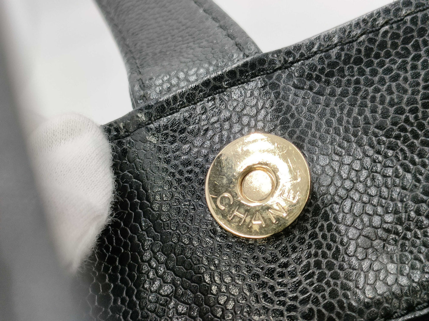 CHANEL Caviar Skin Coco Mark Tote Bag / No. 7 Tote Bag