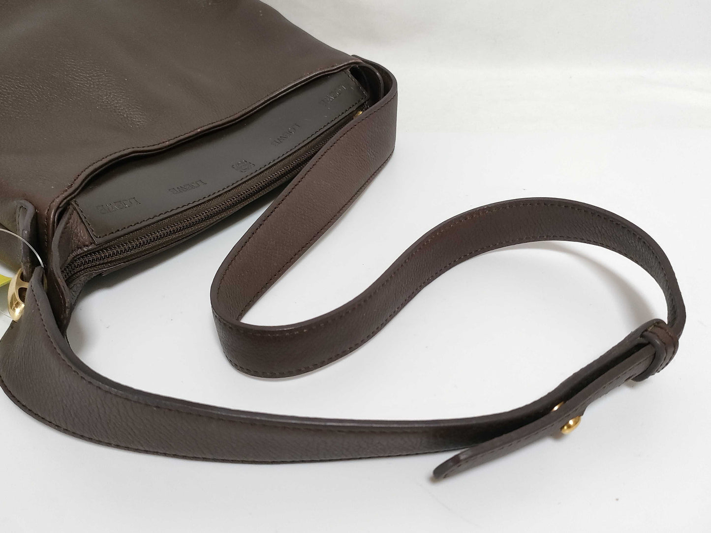 LOEWE Leather One-Shoulder Logo Shoulder Bag